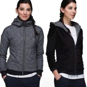 Lululemon Reversible Embrace Hoodie Luscious -  Grey / Black - women's size 6
